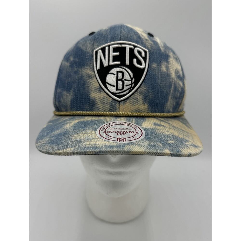 Mitchell & Ness Adult Hat Brooklyn Nets Blue Snapback Dyed NBA One Size Cap